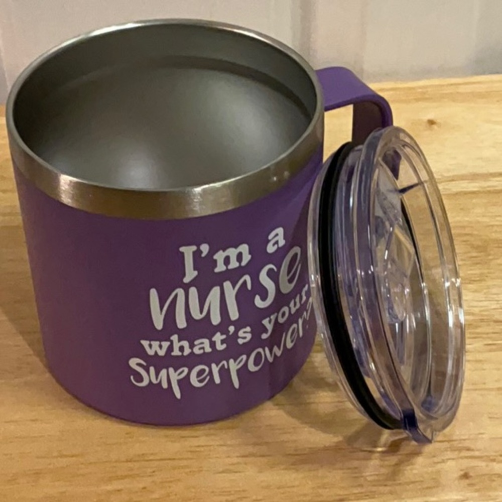Purple Nurse Mug with Lid - Picture 7 of 10